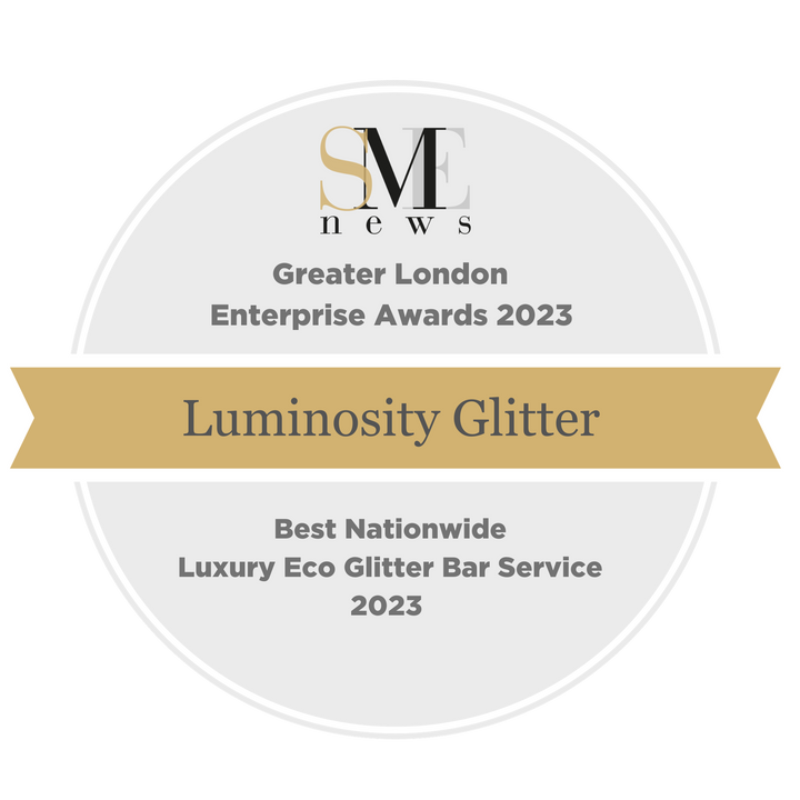 Luminosity Glitter were named the best nationwide luxury eco glitter bar service for 2023 by SME News Awards for Greater London