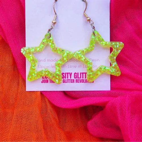 Star Glitter Earrings - Limelon Luminosity Glitter