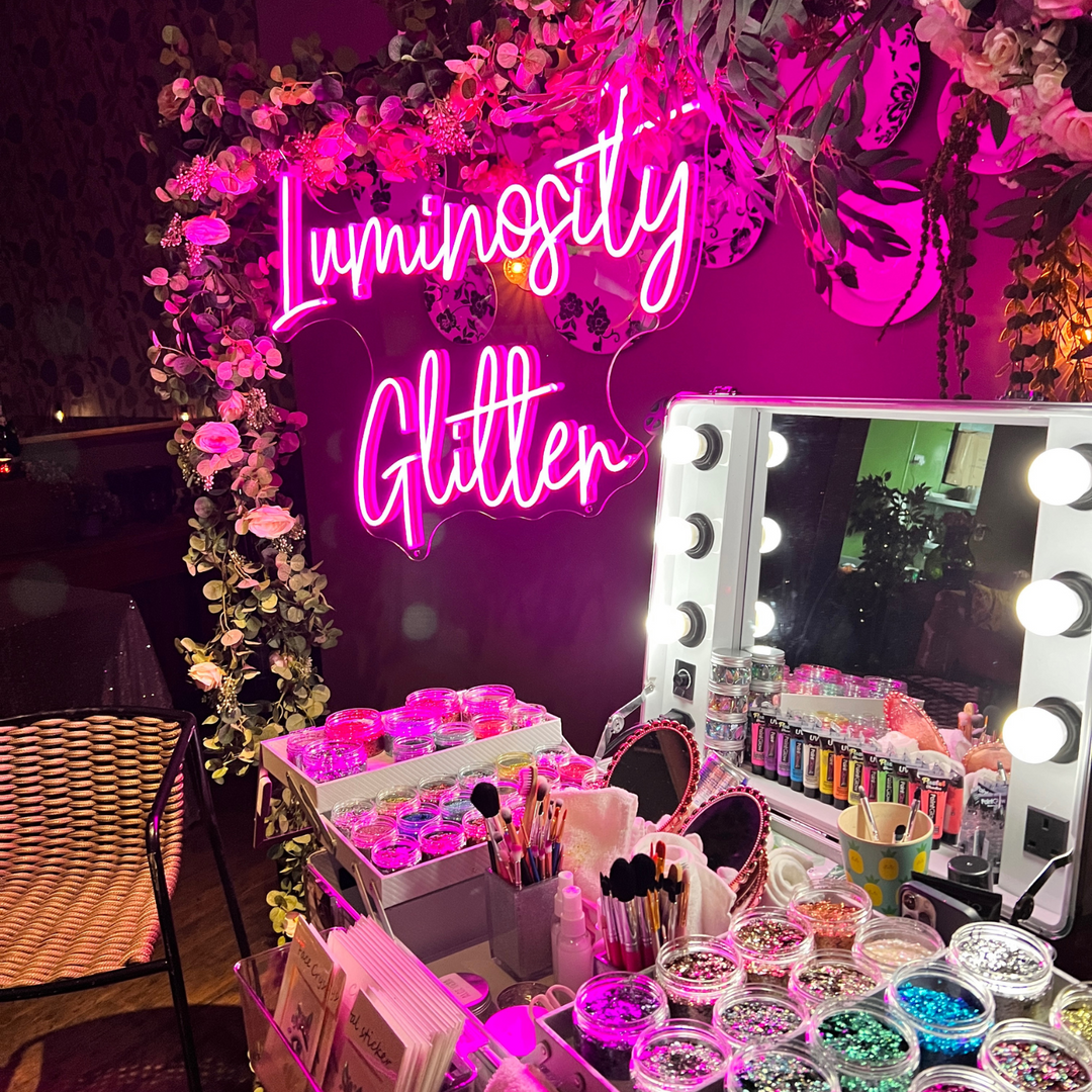 Luxury eco glitter bar hire by Luminosity Glitter London
