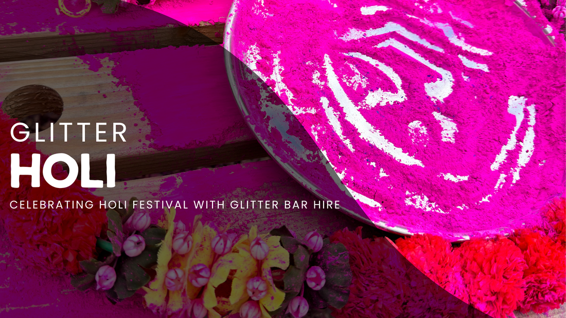 Glitter bar at a holi festival in Berkshire.