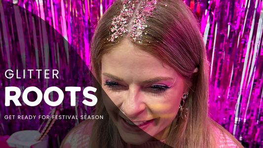 A tutorial on how to do sparkly glitter roots this festival season.