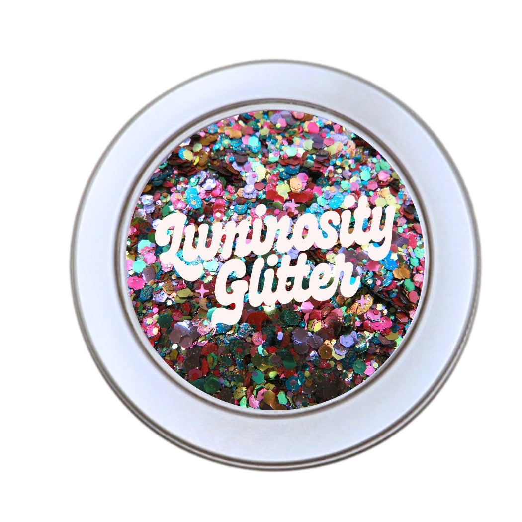 30 grams of rainbow eco friendly glitter mix. Bulk and wholesale glitter blend.