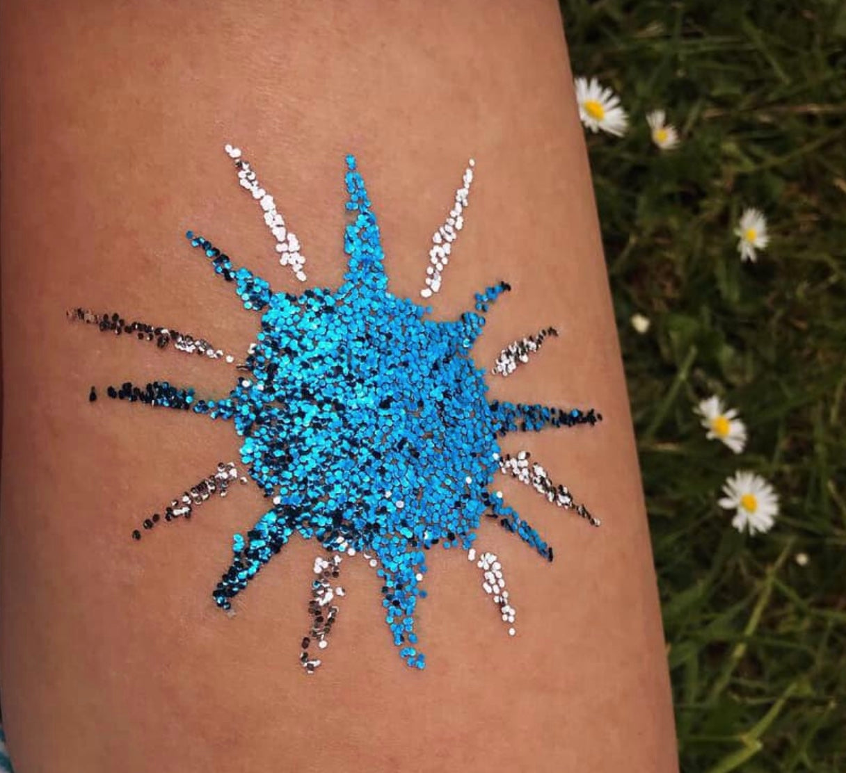 Sunshine made with blue and silver biodegradable glitter by Luminosity Glitter