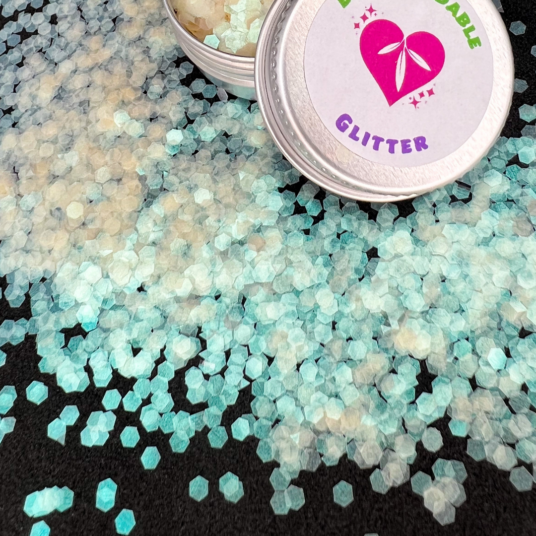 Bioglitter pure opal mint from the cosmetic bioglitter pure opal range of iridescent glitter