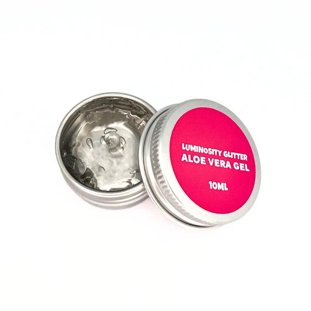 Aloe vera application gel for applying glitter to your face and body.