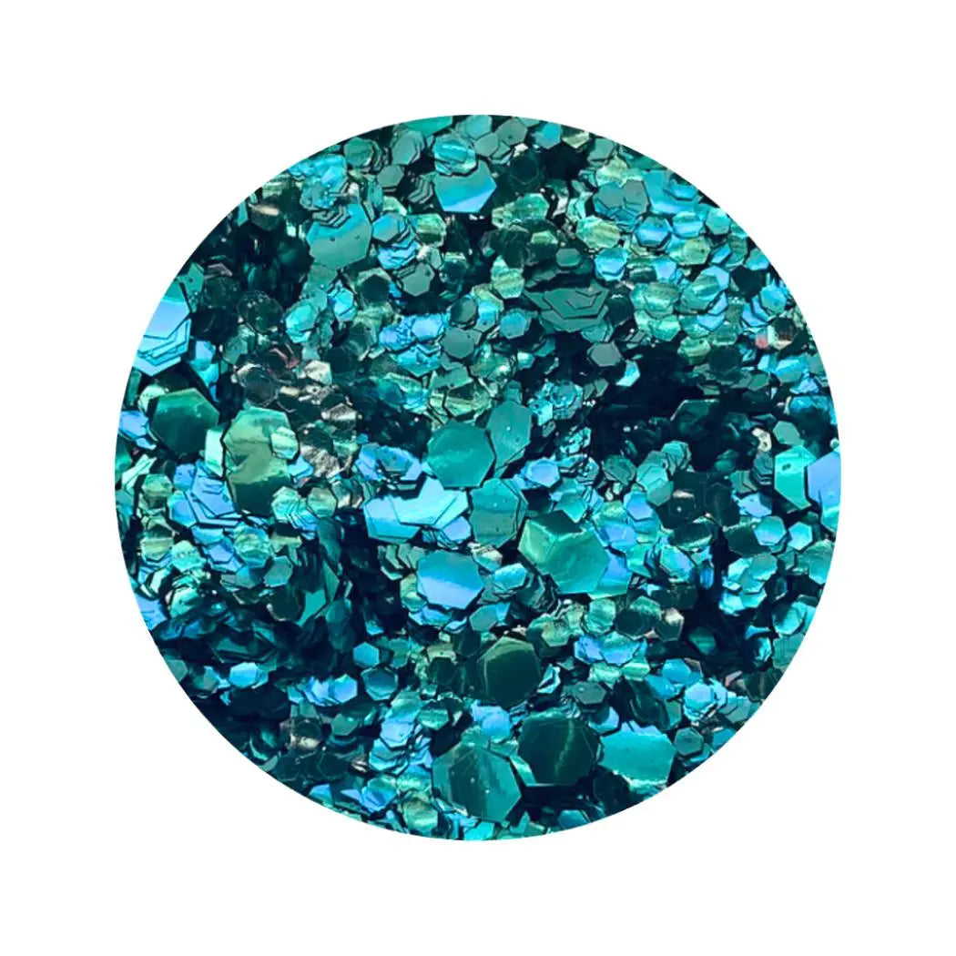 30g tin of turquoise aqua sky eco glitter mix