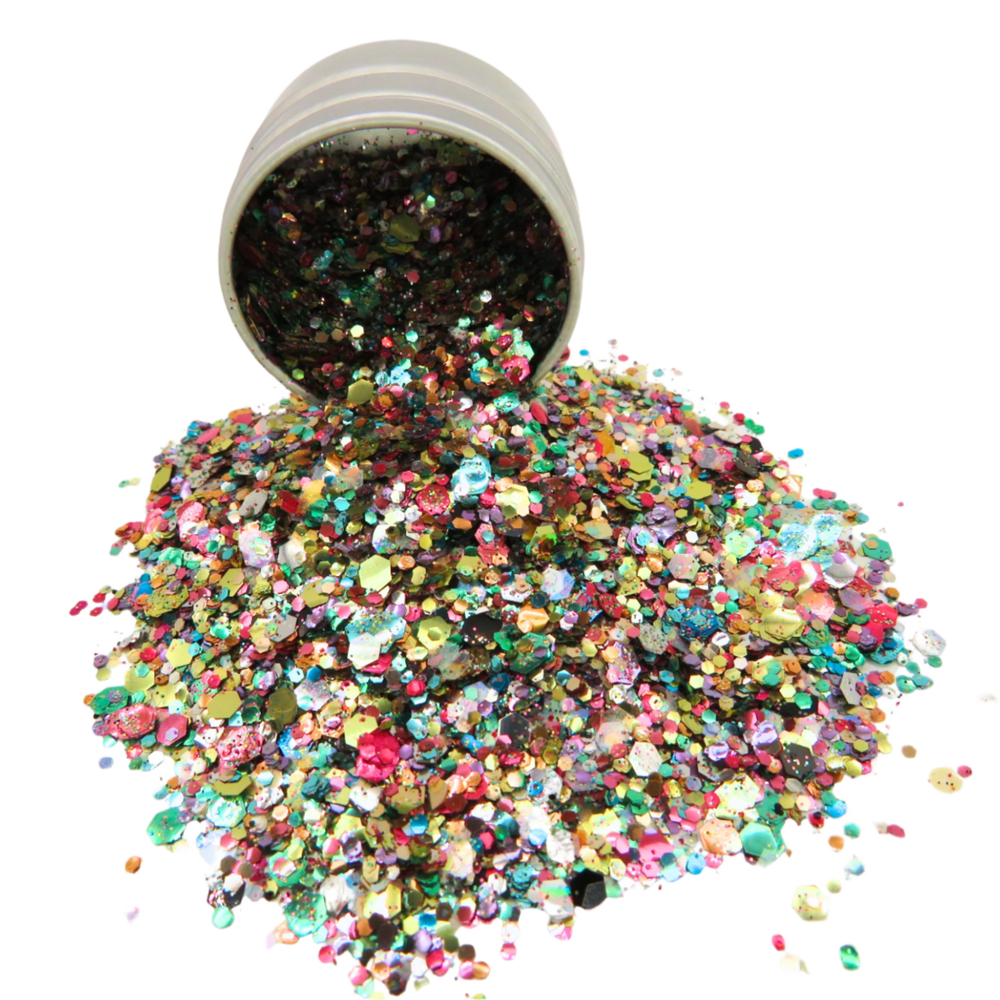 Astro bomb loose eco glitter for makeup and crafting.