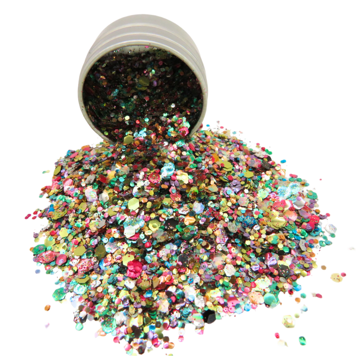 Astro bomb loose eco glitter for makeup and crafting.