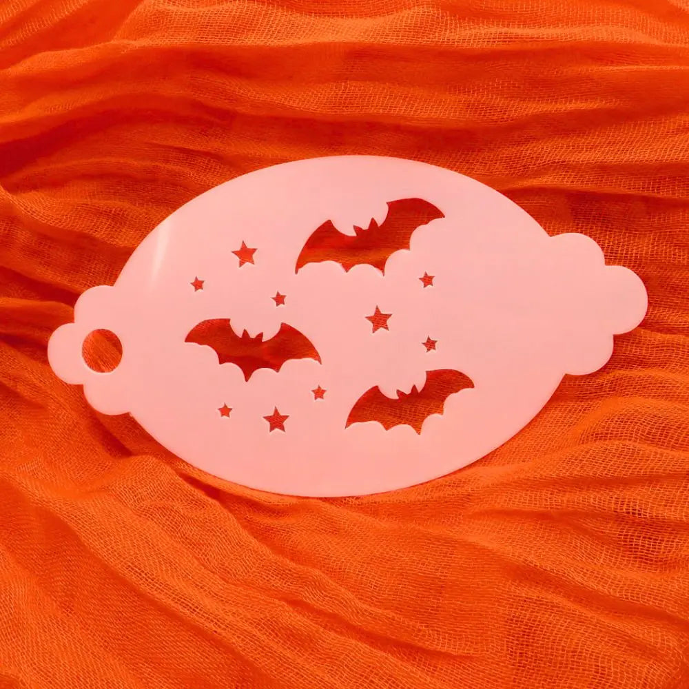 bats and stars face painting and glitter tattoo reusable stencil