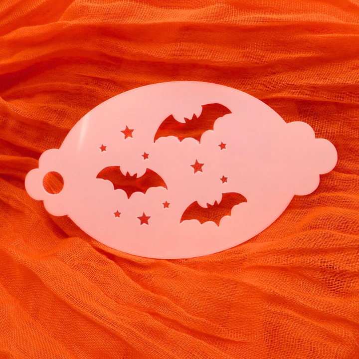 Bats and stars face painting stencil