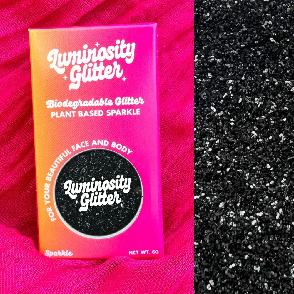 black medium eco friendly glitter for your face and body