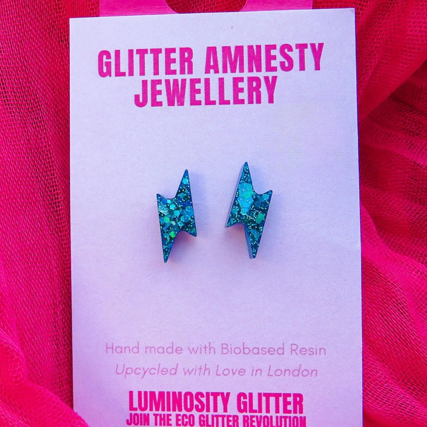 Stud Glitter Earrings - Blueberry Mojito Luminosity Glitter