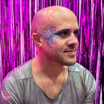 Sky Blue Fine Glitter Makeup