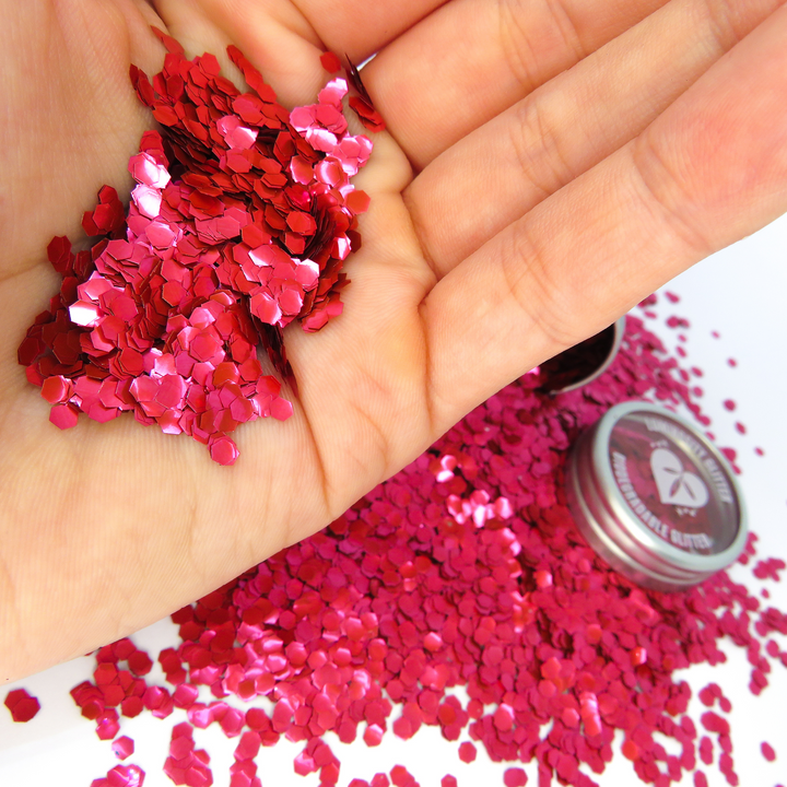 Blush red super chunky eco friendly glitter