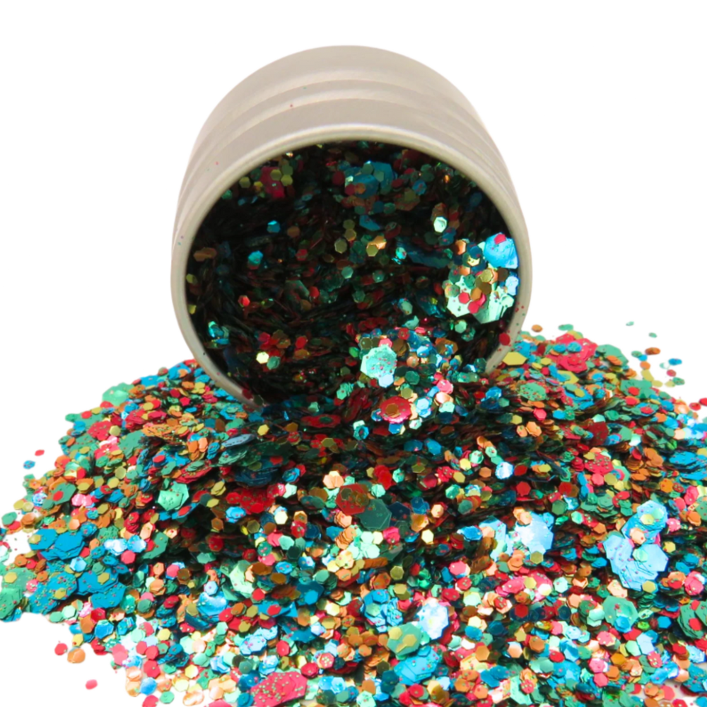 Chameleon loose eco friendly glitter in a 6 gram aluminium pot.