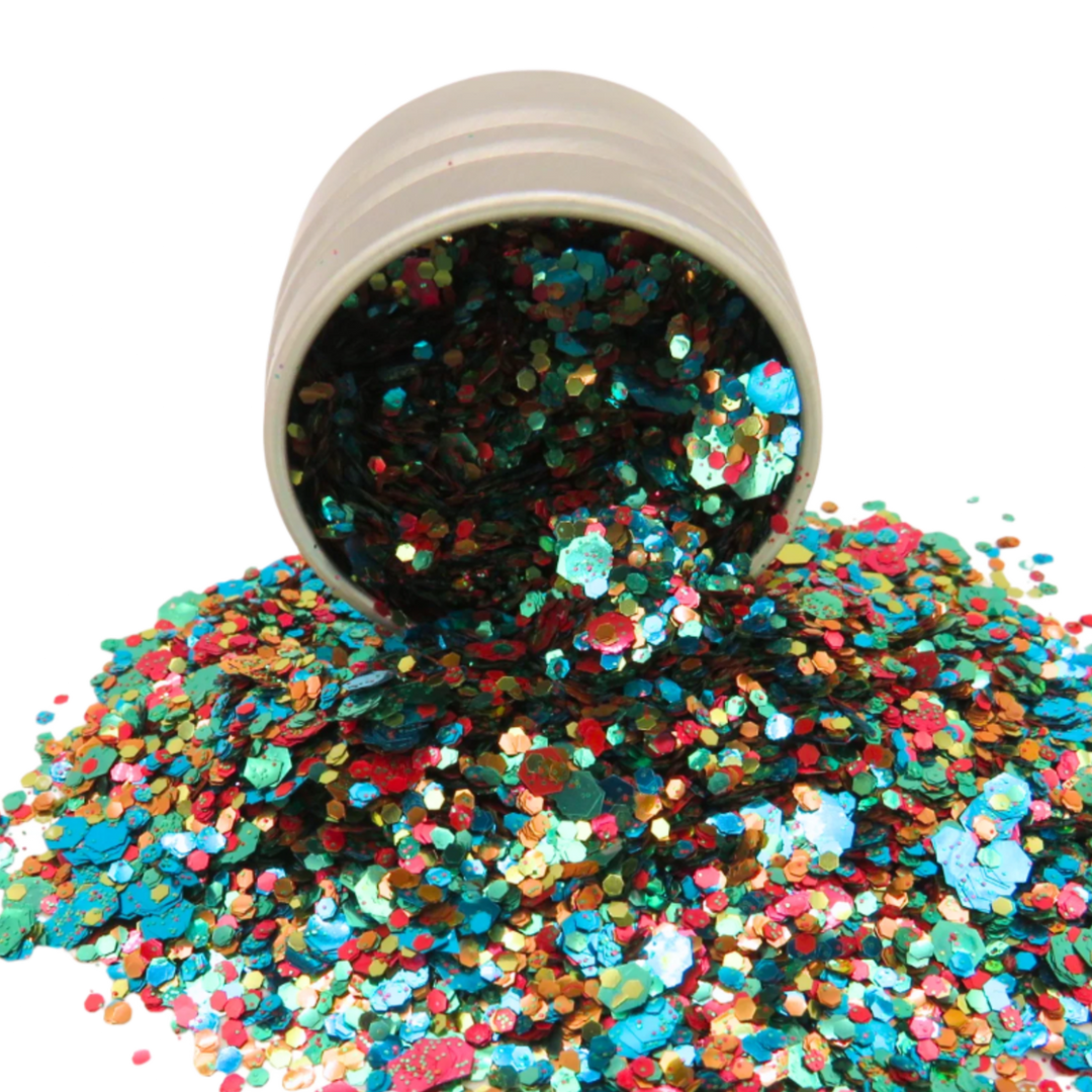 Chameleon loose eco friendly glitter in a 6 gram aluminium pot.