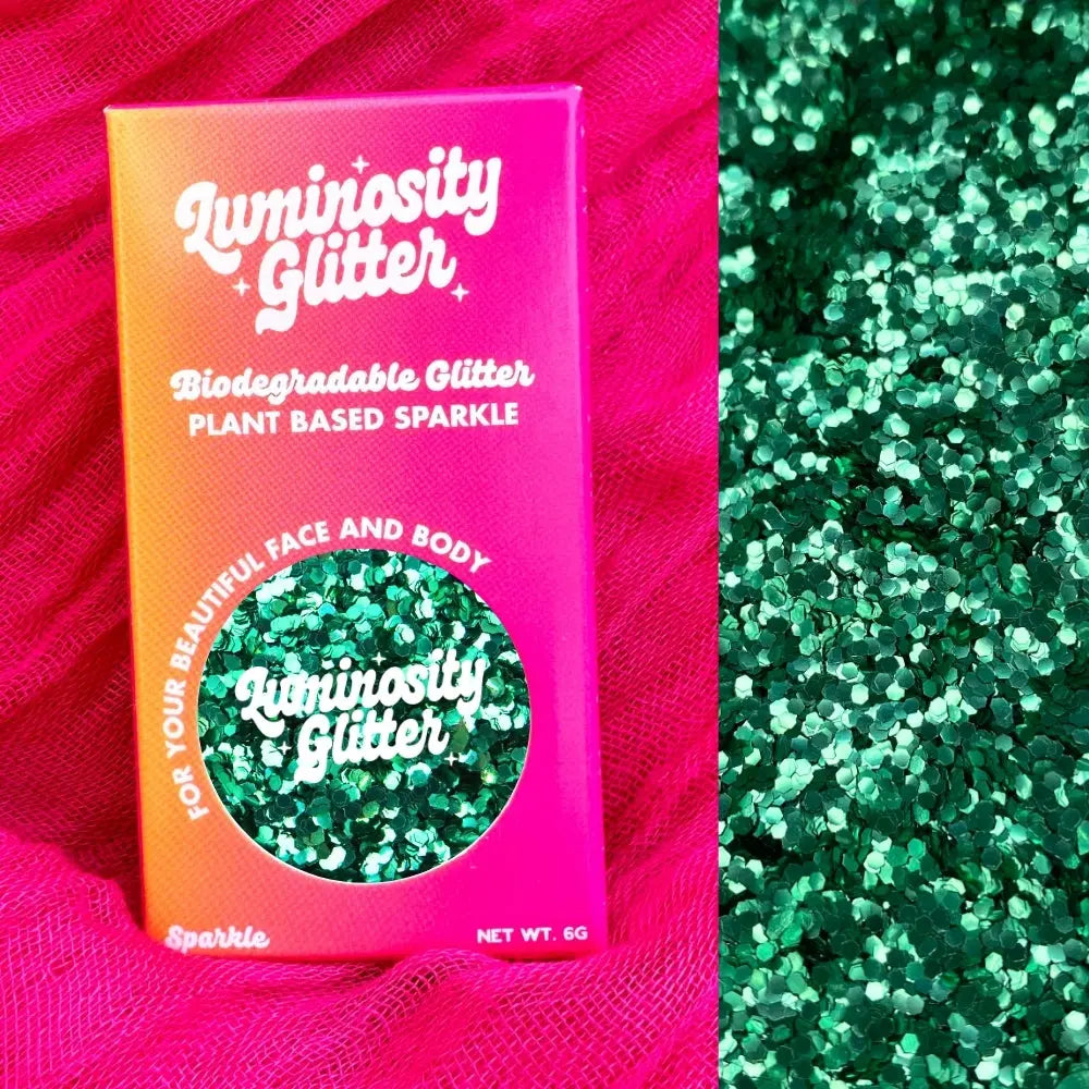 Green chunky cosmetic glitter