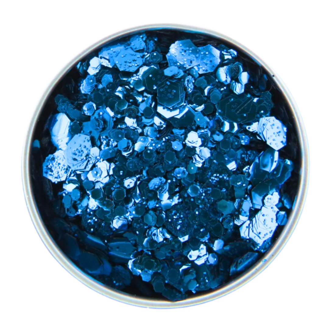 Cobalt blue mix of eco friendly cosmetic glitter