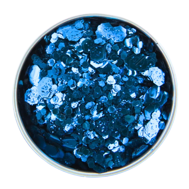 Cobalt blue mix of eco friendly cosmetic glitter