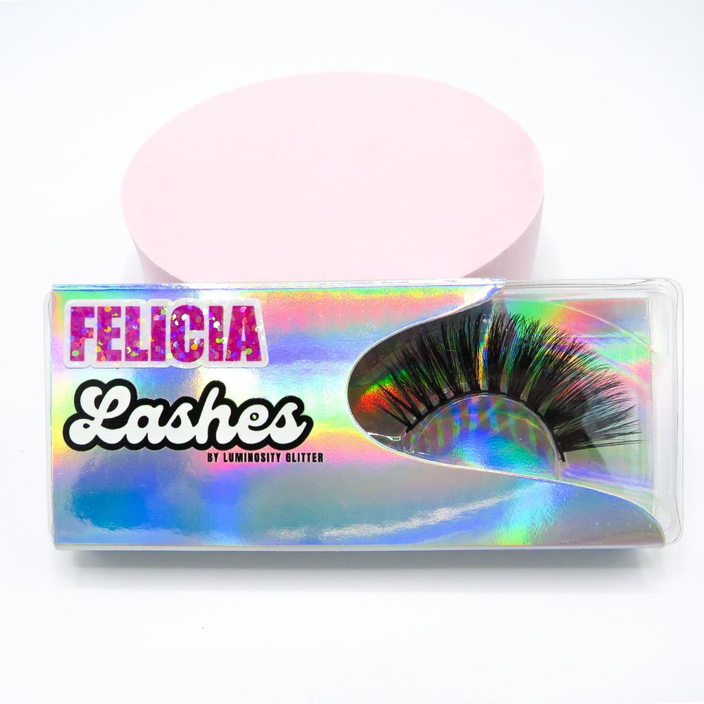 Felicia strip lashes by Luminosity Glitter London.