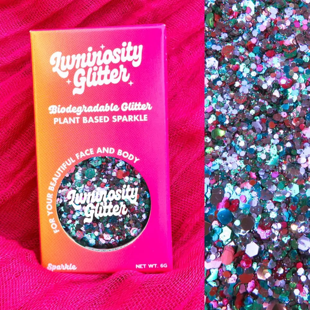 Festival eco glitter blend in bright ombre box packaging