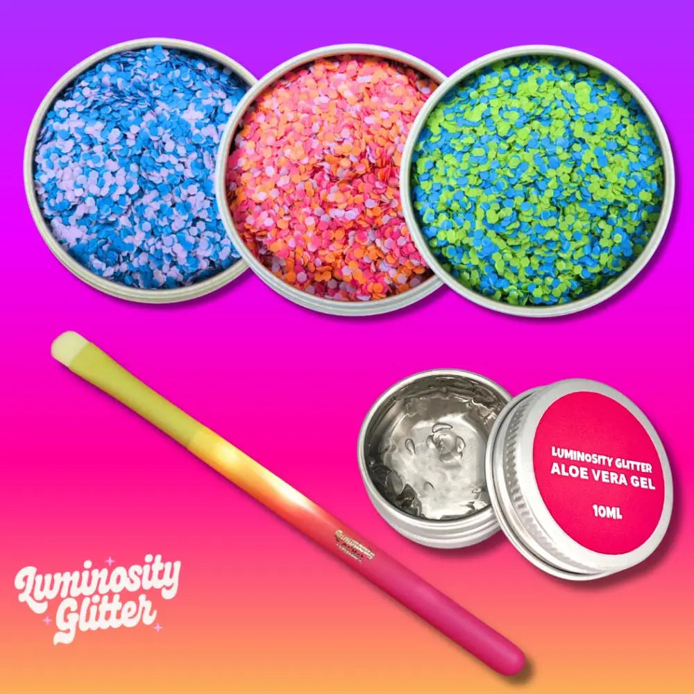 Fiesta fever biodegradable trio glitter gift set.