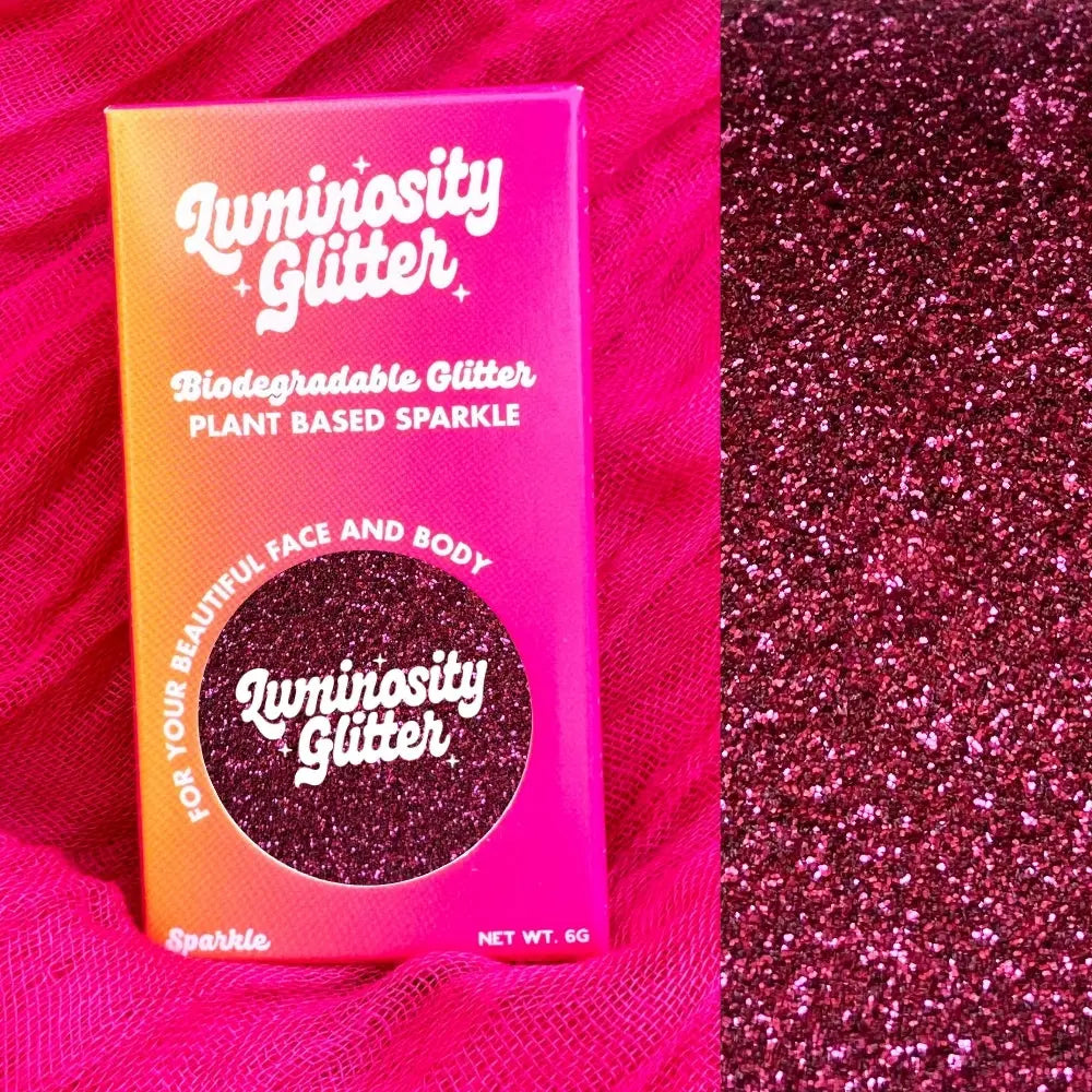 fine magenta loose cosmetic glitter.