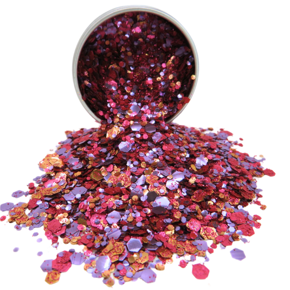 Firecracker eco glitter makeup blend of loose glitter.