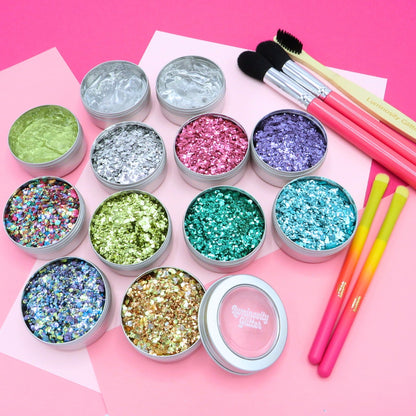 Glitter artist starter kit by Luminosity glitter for glitter artists, glitter bars and face painters.