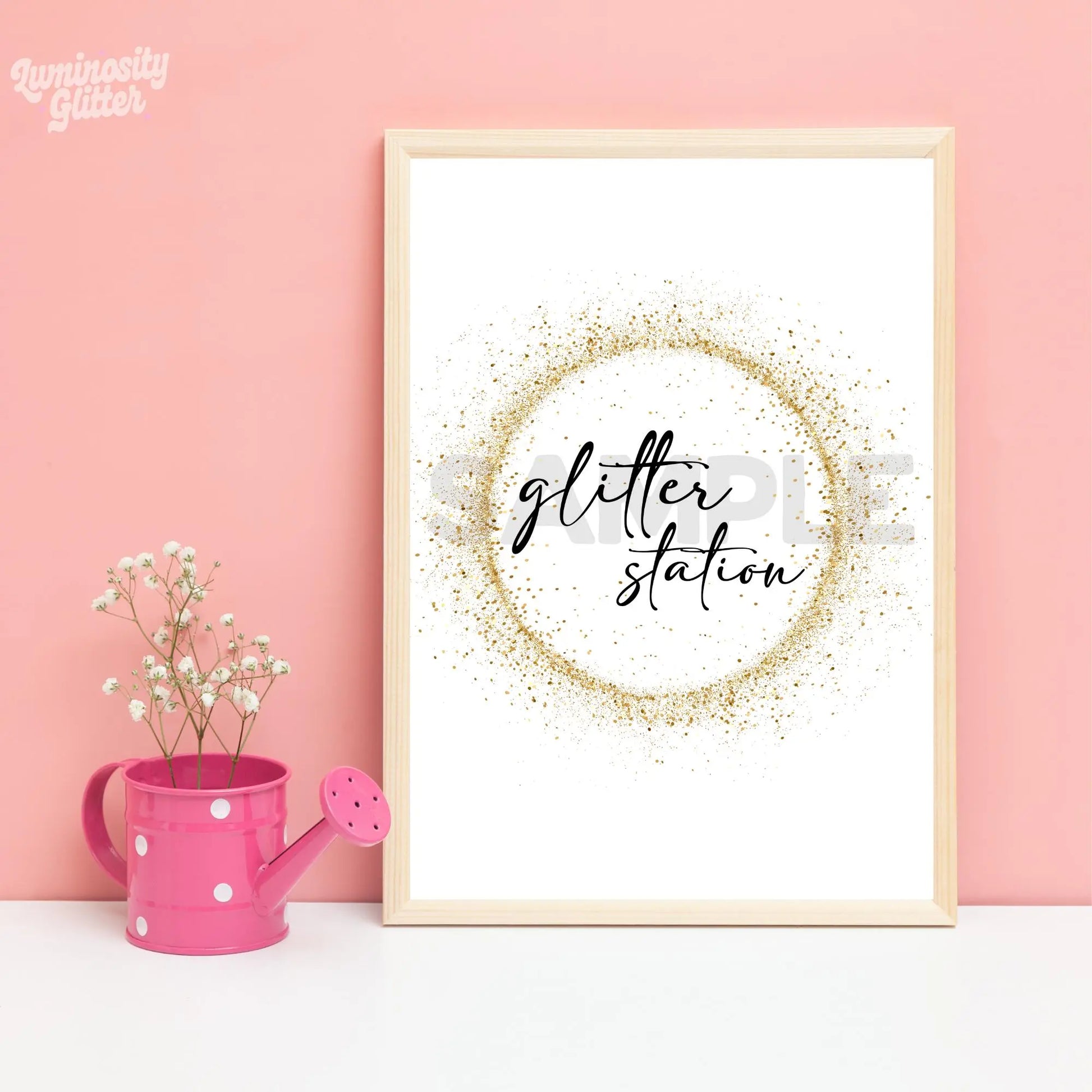 Glitter Station Sign - Gold Sparkles (A4 Portrait) Luminosity Glitter