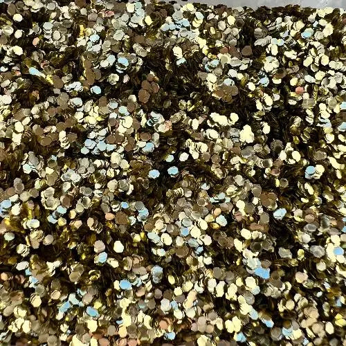 Chunky gold biodegradable cosmetic glitter