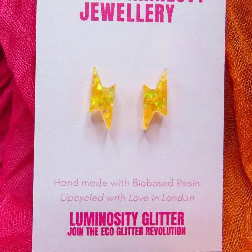 Stud Glitter Earrings - Honey Bun Luminosity Glitter