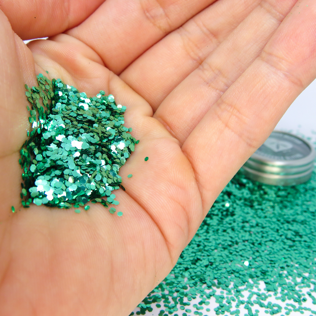 Green chunky halloween and Christmas biodegradable glitter