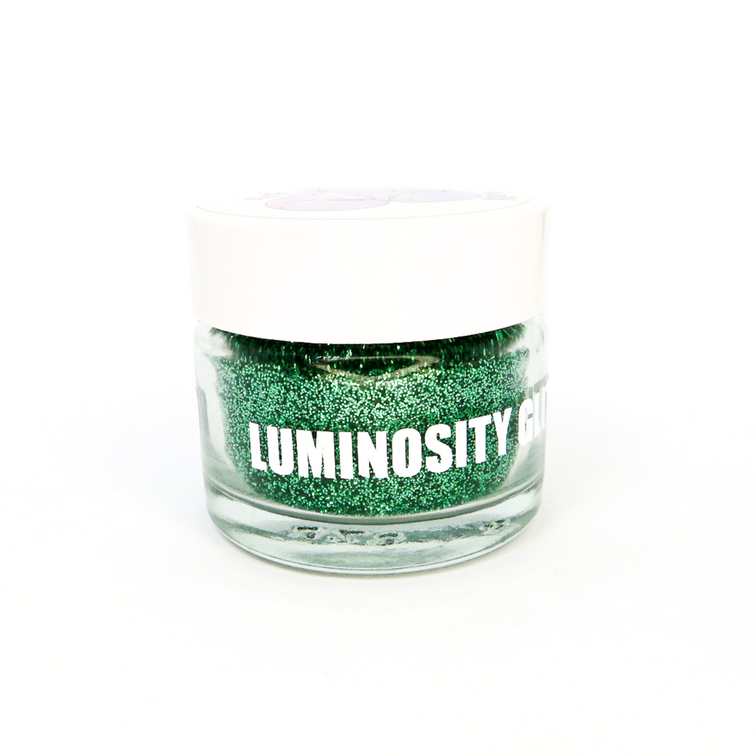 Green fine eco stardust by Luminosity Glitter. Cosmetic grade bioglitter.