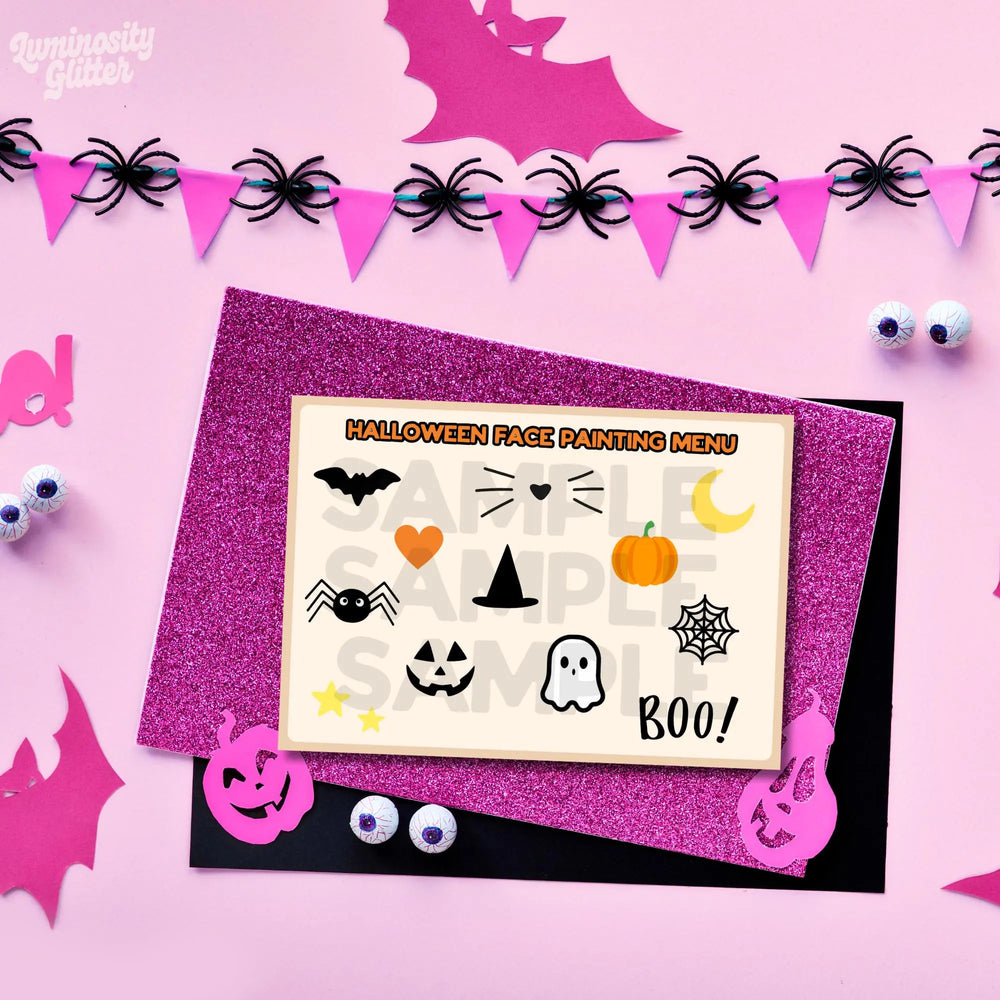 Halloween digital download face painting choice sheet