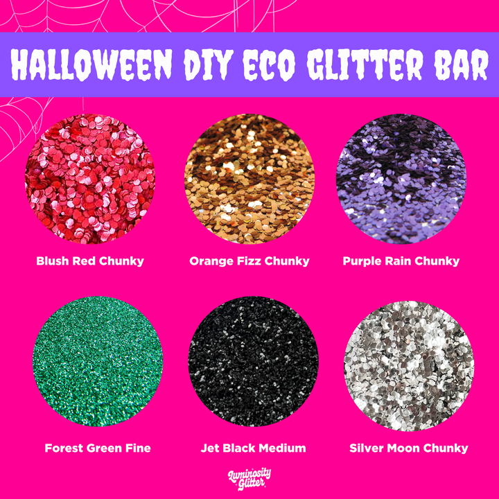 Halloween DIY glitter makeup bar and station for face painters and makeup artists