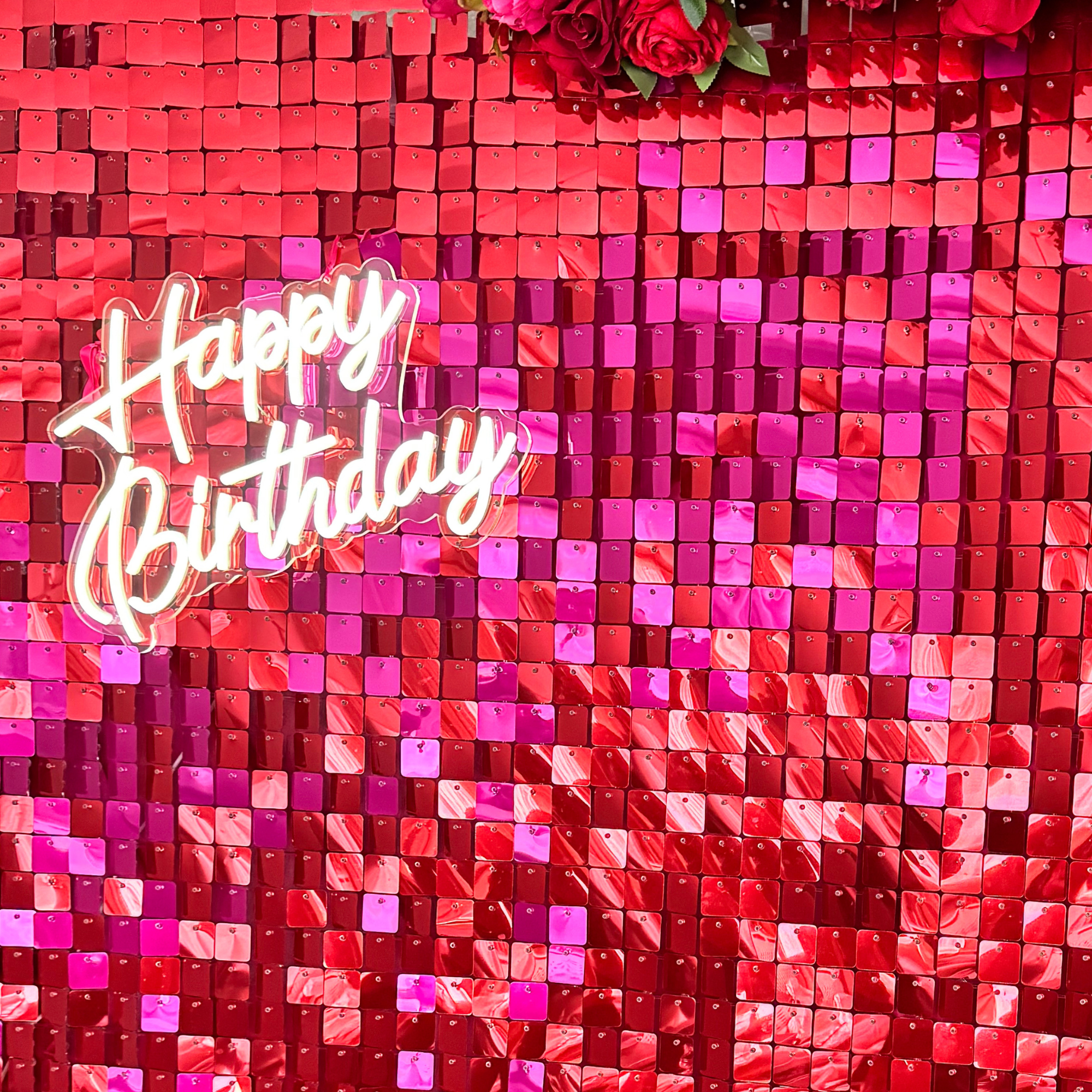 Happy Birthday neon sign hire