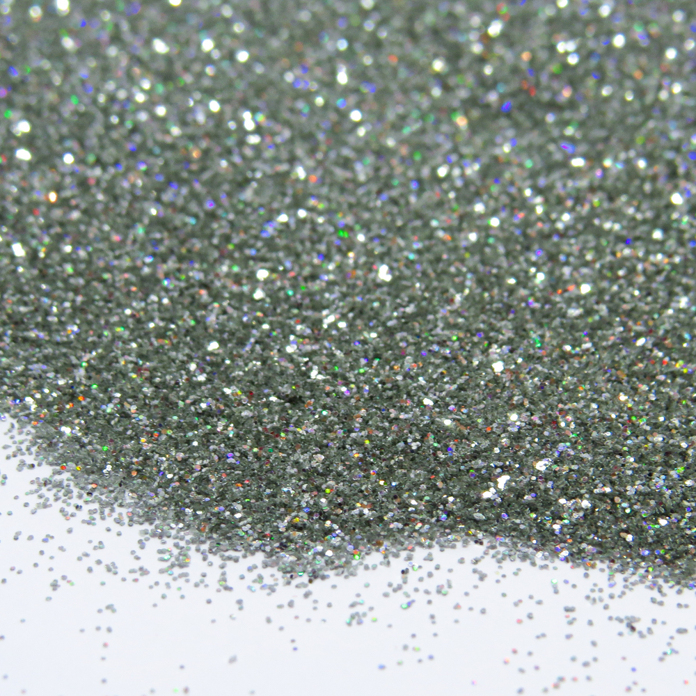 Holographic silver fine biodegradable cosmetic grade glitter