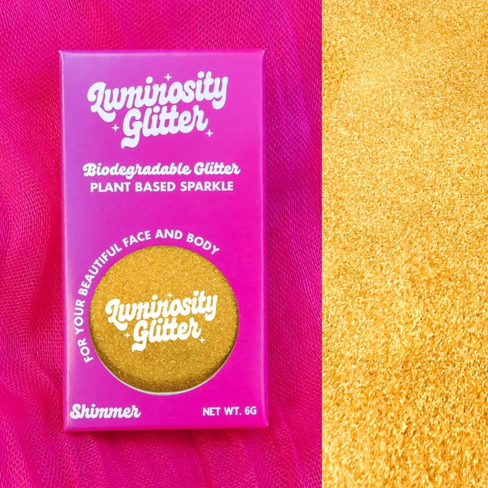 Honey gold fine biodegradable cosmetic glitter.