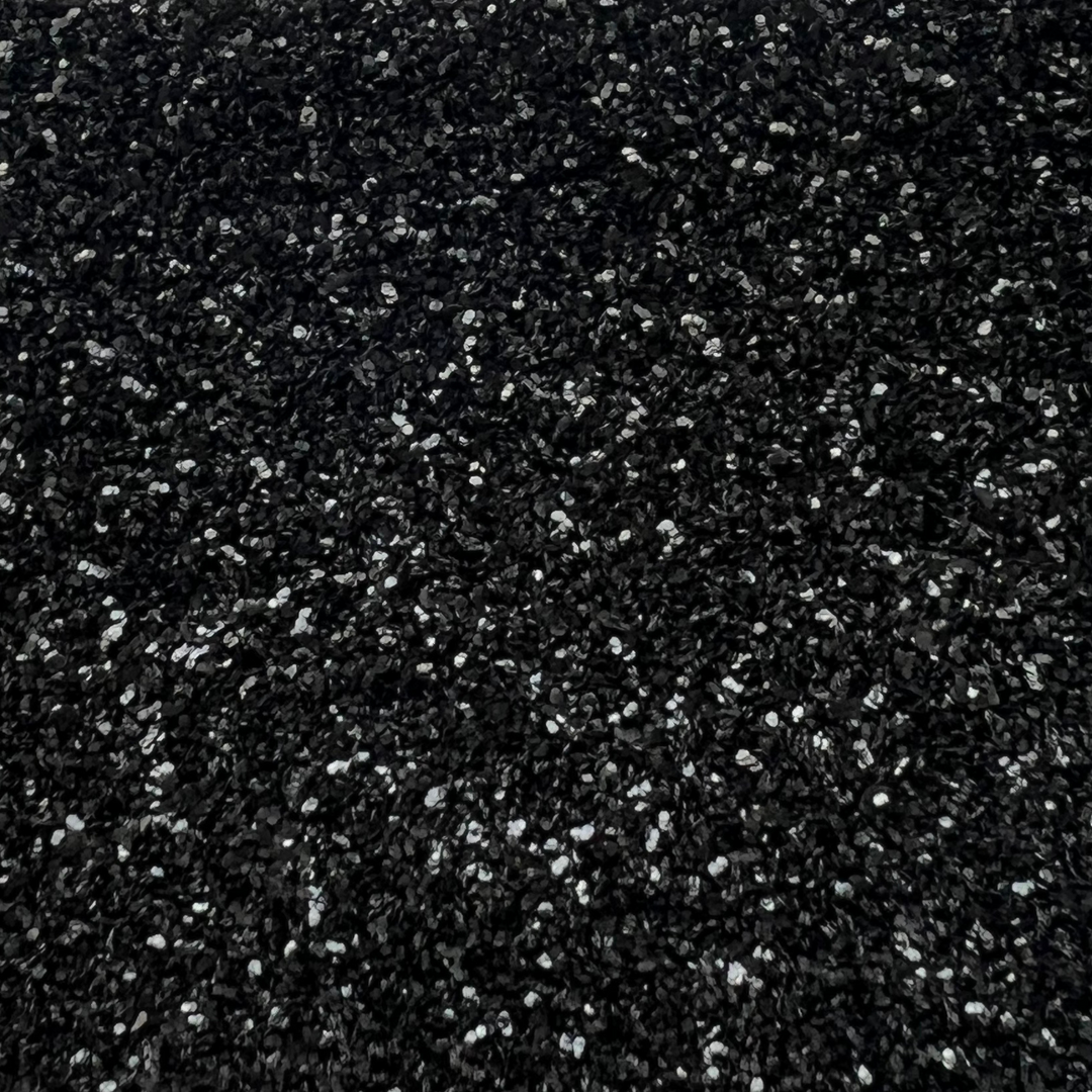 Jet black medium sized eco glitter