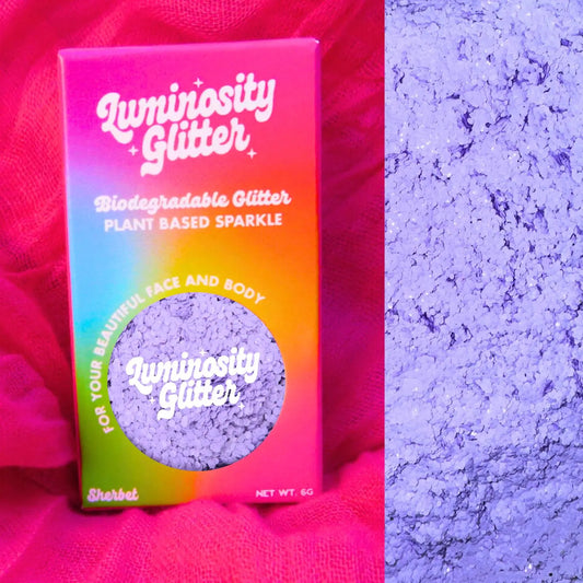 Lavender electric sherbet eco friendly glitter in a bright and light shade of purple.