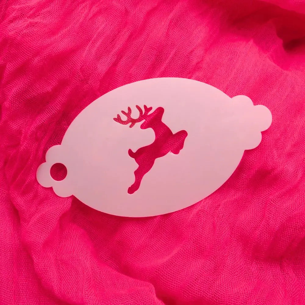 A leaping reindeer glitter and face painting stencil