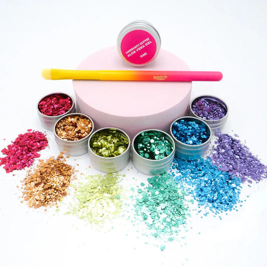 Rainbow biodegradable glitter set