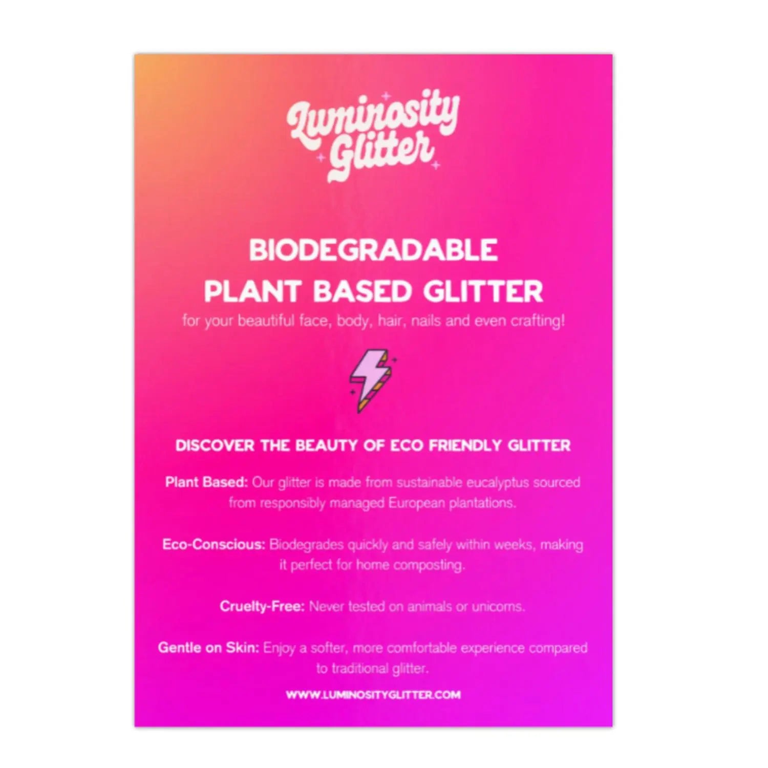 Glitter Information Flyers - Product Usage Flyers