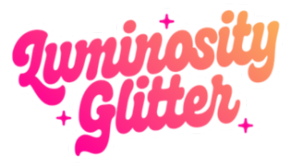 luminosity glitter logo with white border