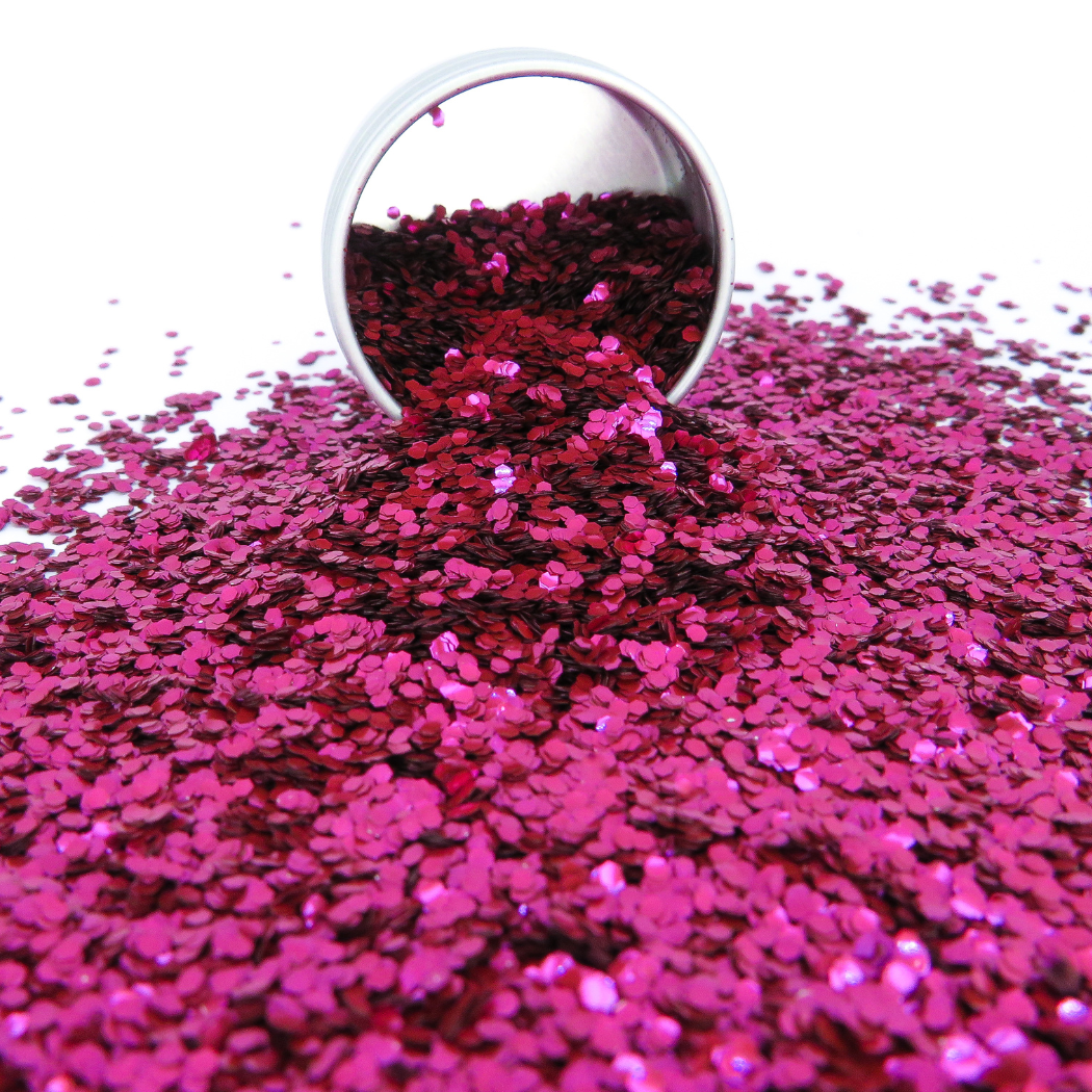 Magenta Chunky biodegradable festival face and body glitter