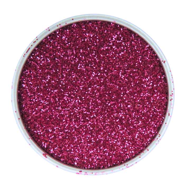 Magenta fine eco friendly glitter in a dark pink shade.