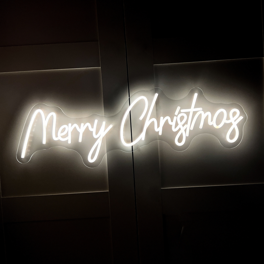 Merry Christmas neon sign hire in London