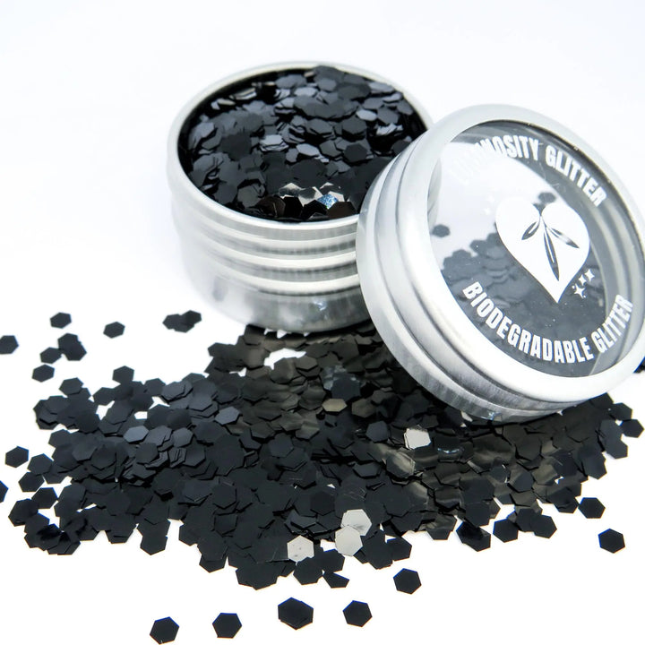 Obsidian Black Biodegradable Glitter Ultra Chunky 6g Pot (B2B) Luminosity Glitter