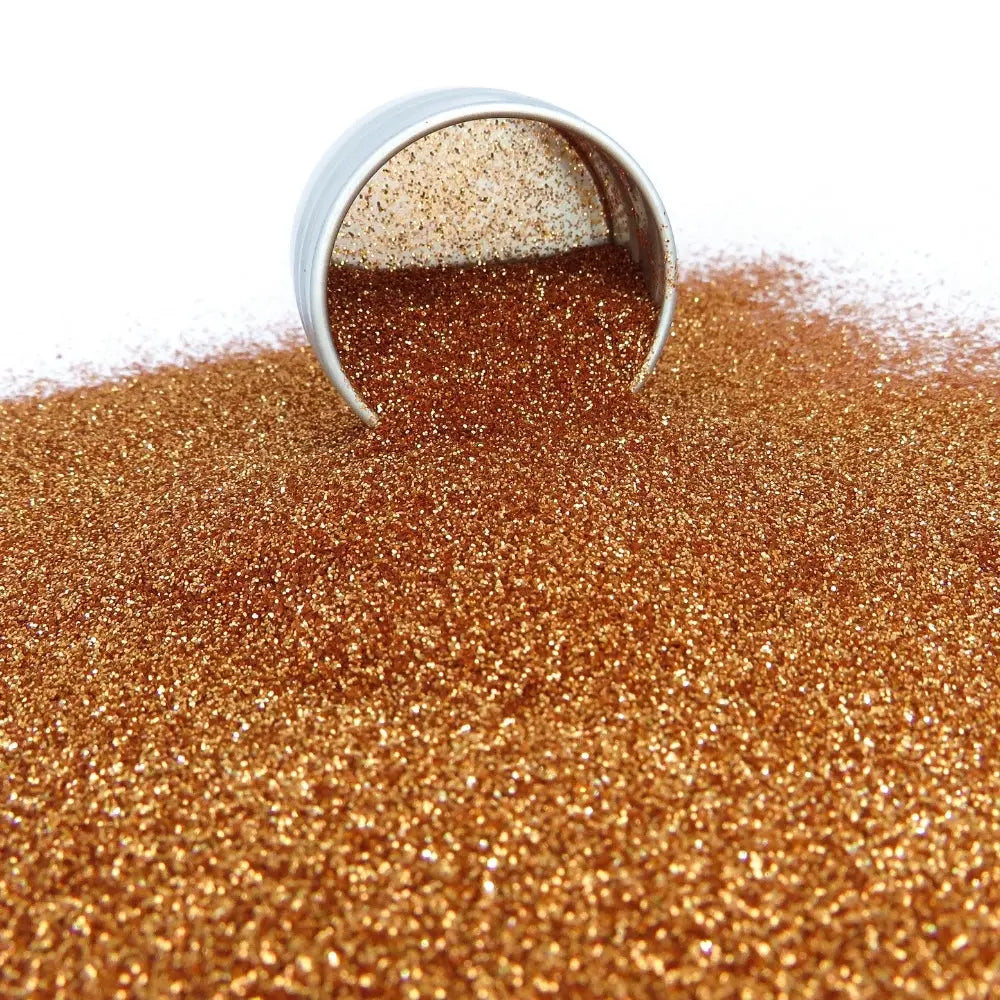 Fine orange eco friendly cosmetic glitter for glitter tattoos, glitter makeup and nail art.